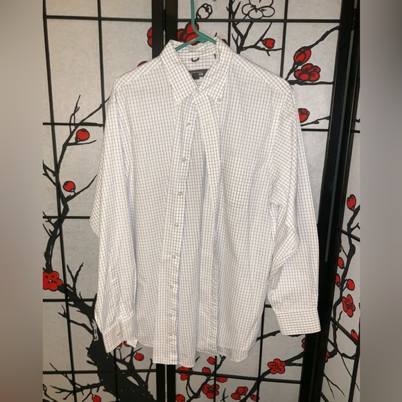 Kenneth Cole 16-16 1/2 34-35 Blue Gray Pattern Long Sleeve Dress Shirt - Picture 1 of 6
